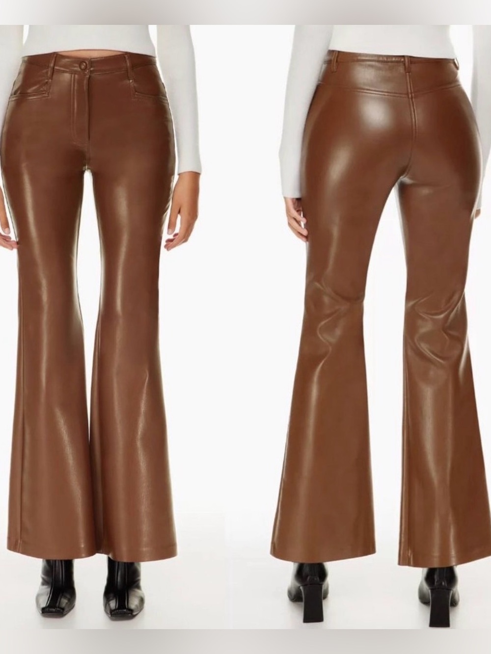 Wilfred Brown Faux Leather Pants